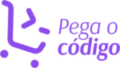 Logo do site PegaOCodigo.com destacando o processo de aquisição de código universal do produto